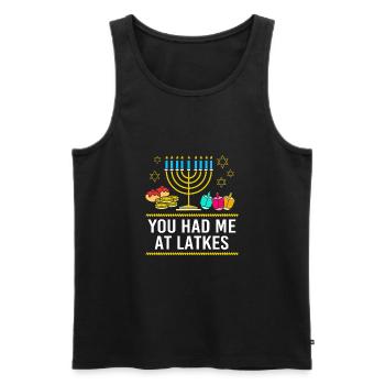 Chanukkah - Männer Premium Bio Tank Top - Schwarz - Vorne - AI Model Male 178 light (178cm)