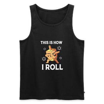 Chanukkah - Männer Premium Bio Tank Top - Schwarz - Vorne - AI Model Male 178 light (178cm)