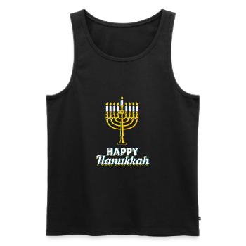 Chanukkah - Männer Premium Bio Tank Top - Schwarz - Vorne - AI Model Male 178 light (178cm)