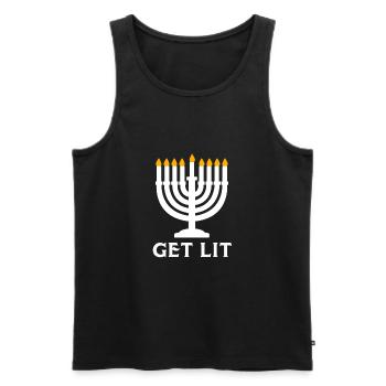 Chanukkah - Männer Premium Bio Tank Top - Schwarz - Vorne - AI Model Male 178 light (178cm)