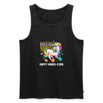 Chanukkah - Männer Premium Bio Tank Top - Schwarz - Vorne - AI Model Male 178 light (178cm)