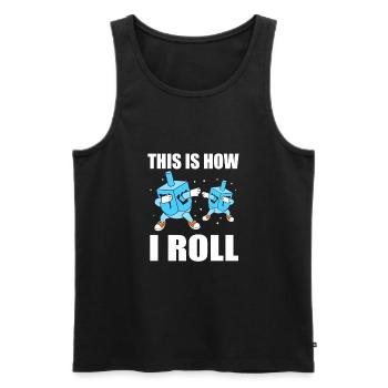 Chanukkah - Männer Premium Bio Tank Top - Schwarz - Vorne - AI Model Male 178 light (178cm)