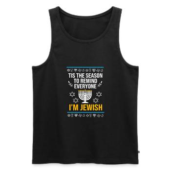 Chanukkah - Männer Premium Bio Tank Top - Schwarz - Vorne - AI Model Male 178 light (178cm)