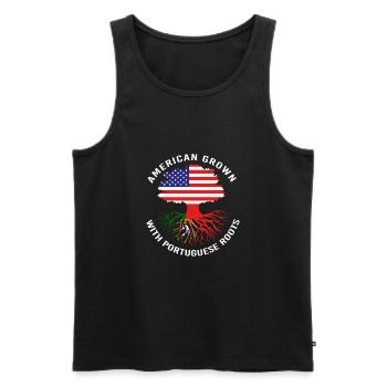Portugal - Men's Premium Organic Tank Top - black - Front - AI Model Male 178 light (178cm)