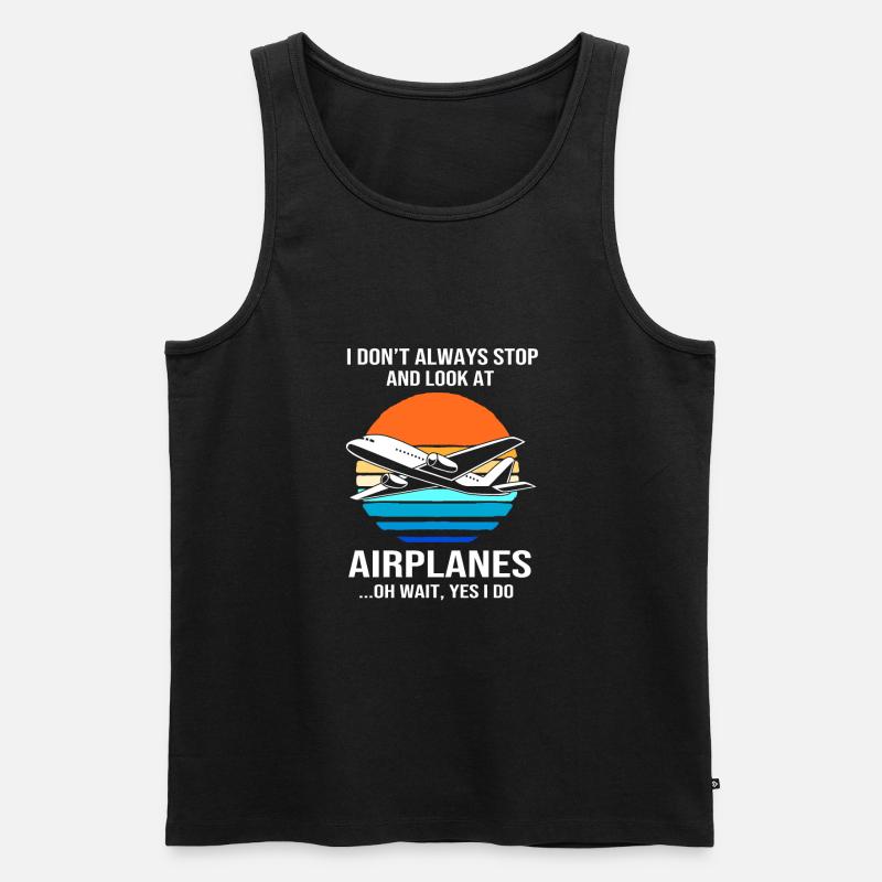 Pilot Flugzeug - Männer Premium Bio Tank Top - Schwarz