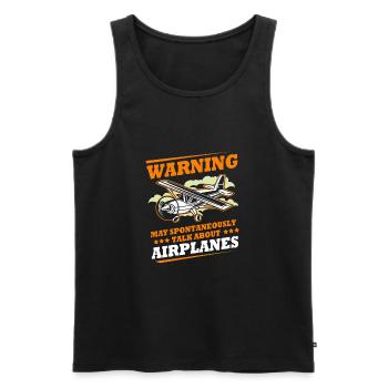 Pilot Airplane - Men's Premium Organic Tank Top - black - Front - AI Model Male 178 light (178cm)