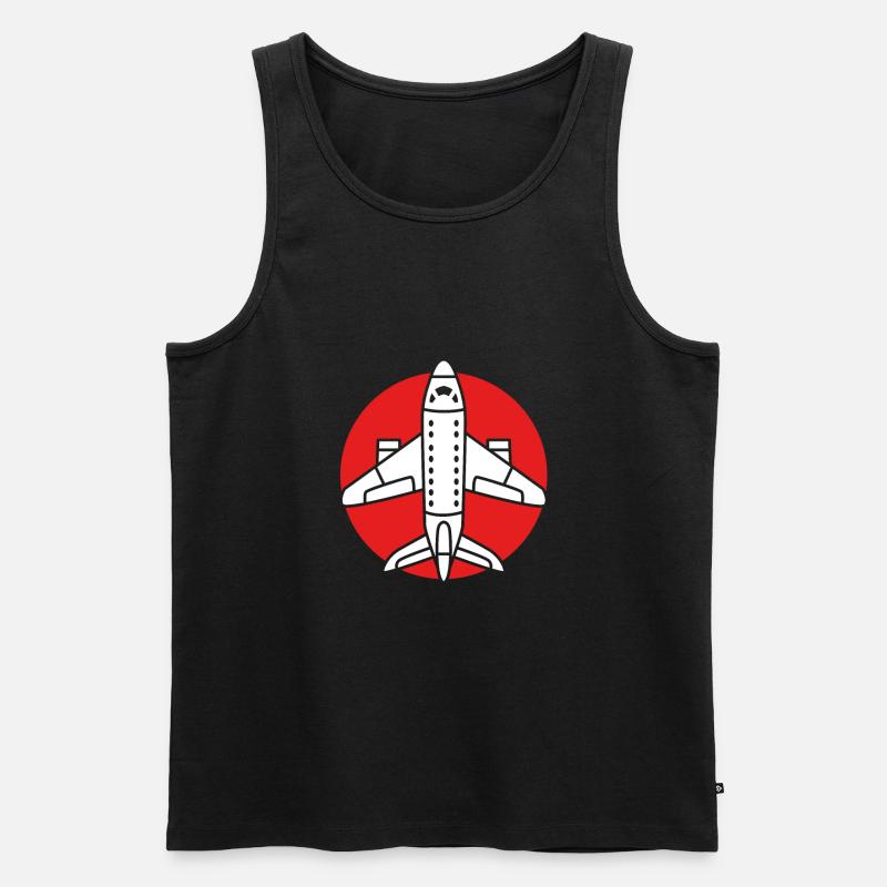 Pilot Flugzeug - Männer Premium Bio Tank Top - Schwarz