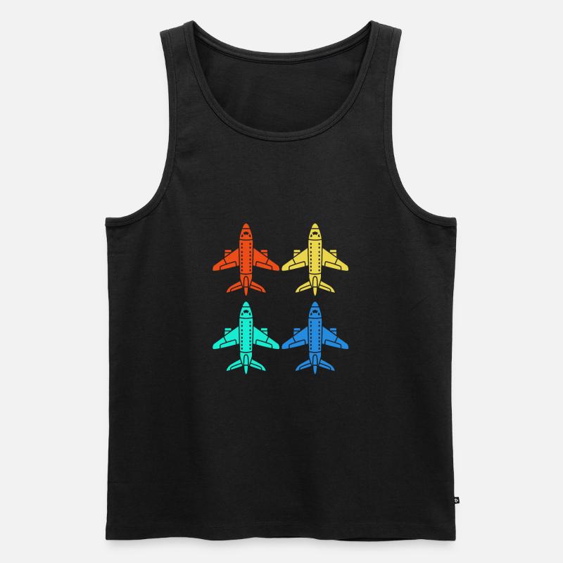Pilot Flugzeug - Männer Premium Bio Tank Top - Schwarz