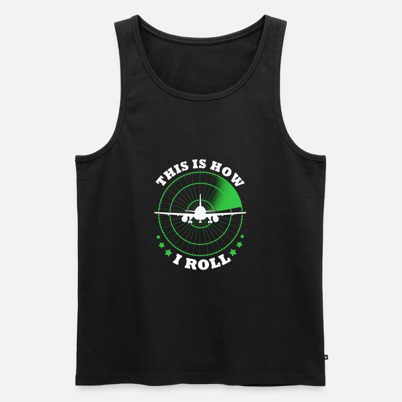 Pilot Flugzeug - Männer Premium Bio Tank Top - Schwarz