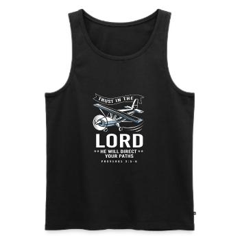 Pilot Airplane - Men's Premium Organic Tank Top - black - Front - AI Model Male 178 light (178cm)