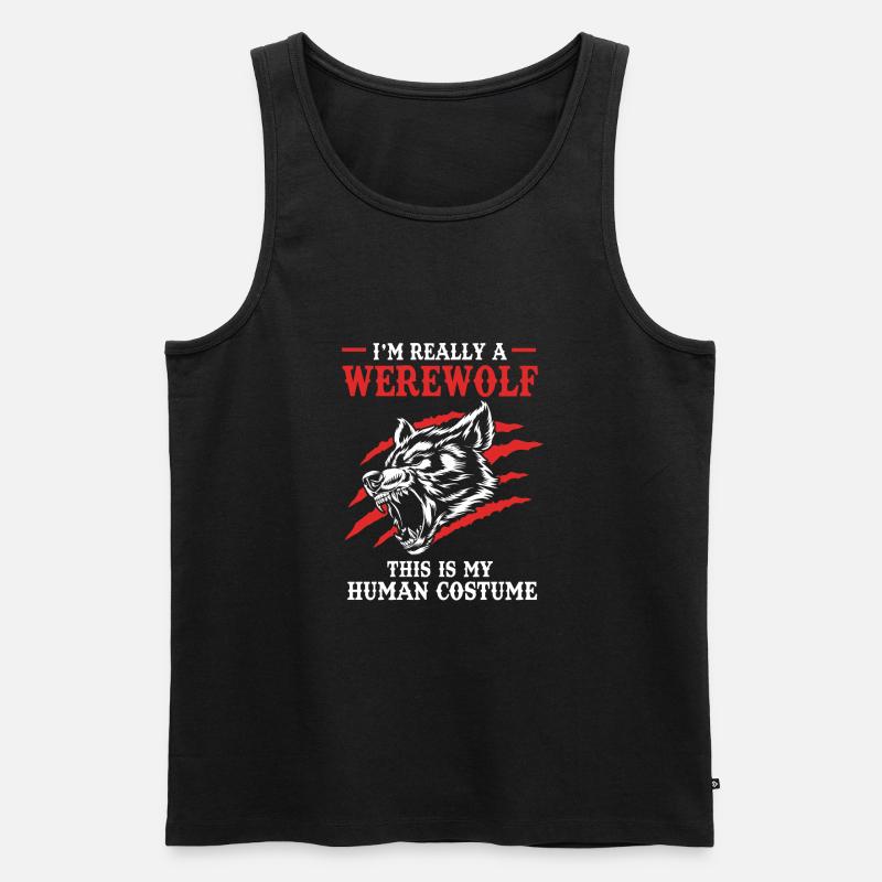 Werwolf - Männer Premium Bio Tank Top - Schwarz