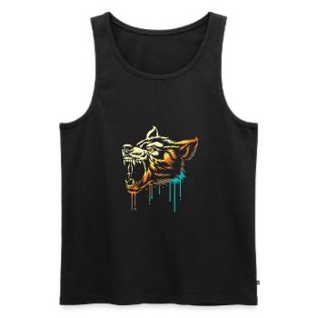 Werwolf - Männer Premium Bio Tank Top - Schwarz - Vorne - AI Model Male 178 light (178cm)