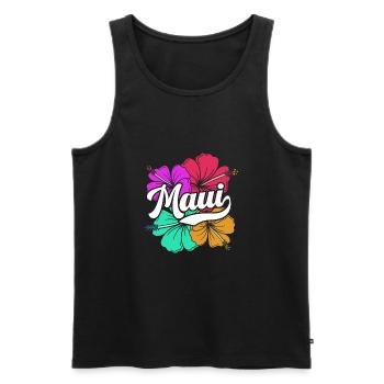 Maui Hawaii Hawaiian - Men's Premium Organic Tank Top - black - Front - AI Model Male 178 light (178cm)