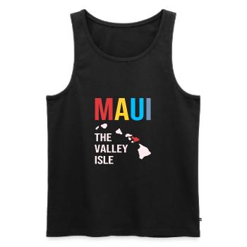 Maui Hawaii Hawaiian - Men's Premium Organic Tank Top - black - Front - AI Model Male 178 light (178cm)
