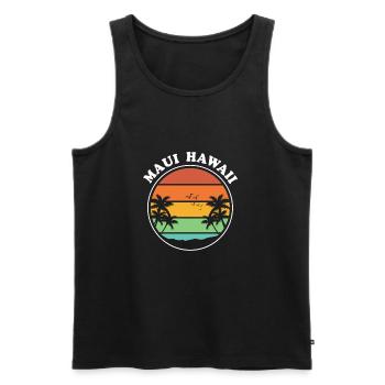 Maui Hawaii Hawaiian - Men's Premium Organic Tank Top - black - Front - AI Model Male 178 light (178cm)