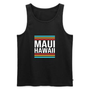 Maui Hawaii Hawaiian - Men's Premium Organic Tank Top - black - Front - AI Model Male 178 light (178cm)