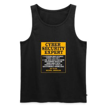 Cyber programmeur cybersécurité Hacker - Débardeur bio Premium Homme - noir - Devant - AI Model Male 178 light (178cm)