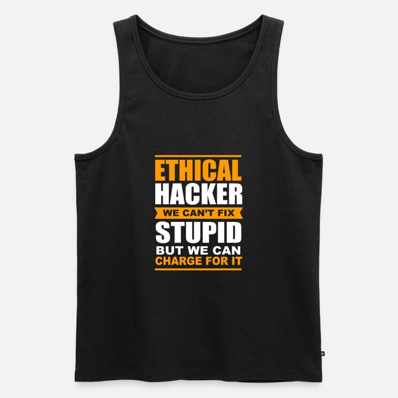 Cyber programmeur cybersécurité Hacker - Débardeur bio Premium Homme - noir