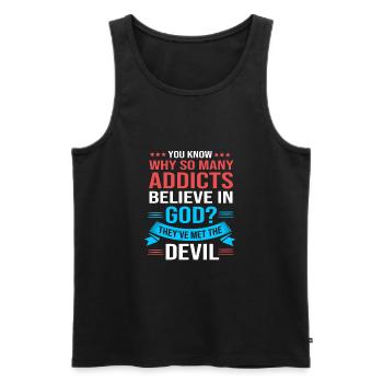 Drug-free addiction addicted - Men's Premium Organic Tank Top - black - Front - AI Model Male 178 light (178cm)
