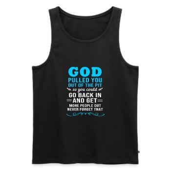 Drug-free addiction addicted - Men's Premium Organic Tank Top - black - Front - AI Model Male 178 light (178cm)