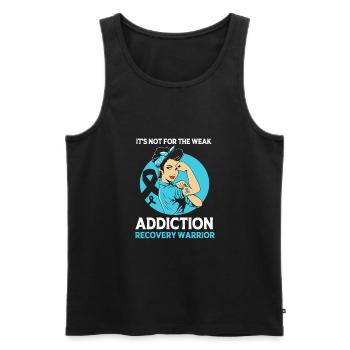 Drug-free addiction addicted - Men's Premium Organic Tank Top - black - Front - AI Model Male 178 light (178cm)