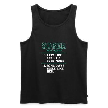 Drug-free addiction addicted - Men's Premium Organic Tank Top - black - Front - AI Model Male 178 light (178cm)
