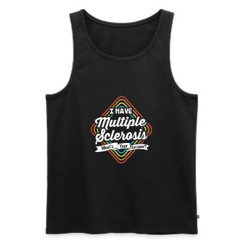 Multiple Sklerose MS - Männer Premium Bio Tank Top - Schwarz - Vorne - AI Model Male 178 light (178cm)