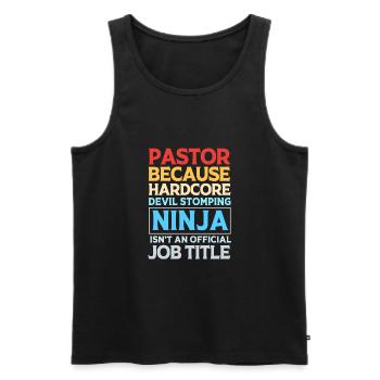 Pastor - Men's Premium Organic Tank Top - black - Front - AI Model Male 178 light (178cm)