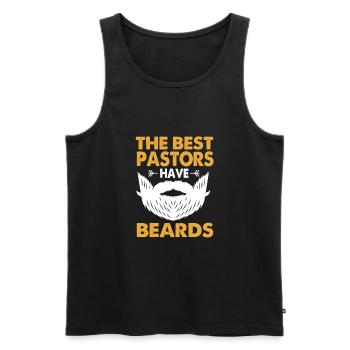 Pastor - Men's Premium Organic Tank Top - black - Front - AI Model Male 178 light (178cm)
