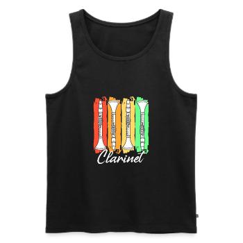 Clarinet - Men's Premium Organic Tank Top - black - Front - AI Model Male 178 light (178cm)
