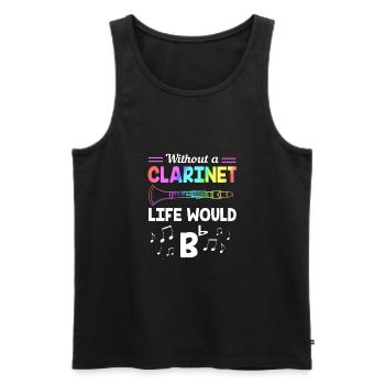 Clarinet - Men's Premium Organic Tank Top - black - Front - Michal (187cm)