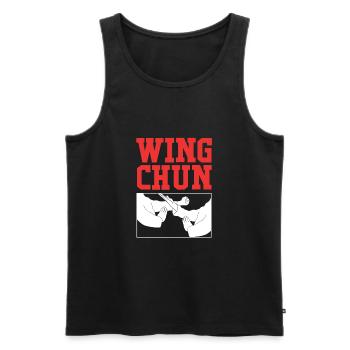 Wing Chun - Männer Premium Bio Tank Top - Schwarz - Vorne - Michal (187cm)