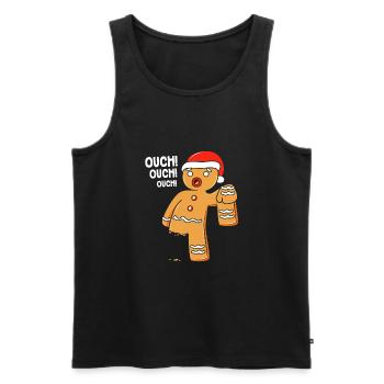 bonhomme en pain d’épice Coeur en pain d’épice Snacking en pain d’épice - Débardeur bio Premium Homme - noir - Devant - AI Model Male 178 light (178cm)