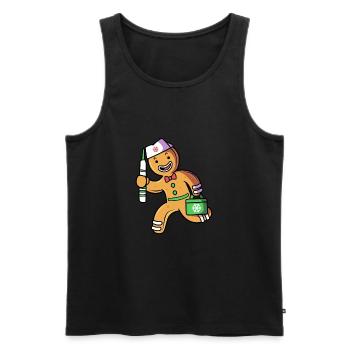 Gingerbread Man Gingerbread Heart Gingerbread Snacking - Men's Premium Organic Tank Top - black - Front - AI Model Male 178 light (178cm)