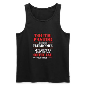 Youth pastor - Men's Premium Organic Tank Top - black - Front - AI Model Male 178 light (178cm)