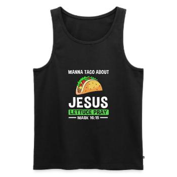 Youth pastor - Men's Premium Organic Tank Top - black - Front - AI Model Male 178 light (178cm)