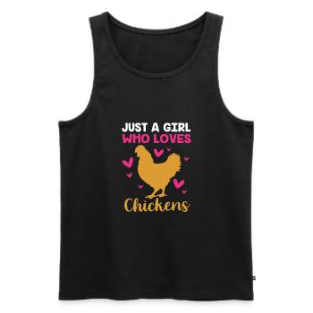 Poulet Volaille - Débardeur bio Premium Homme - noir - Devant - Michal (187cm)