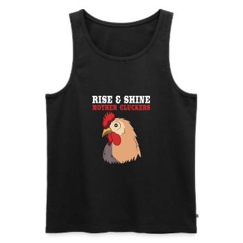 Poulet Volaille - Débardeur bio Premium Homme - noir - Devant - AI Model Male 178 light (178cm)