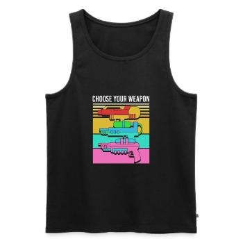Water pistol - Men's Premium Organic Tank Top - black - Front - AI Model Male 178 light (178cm)
