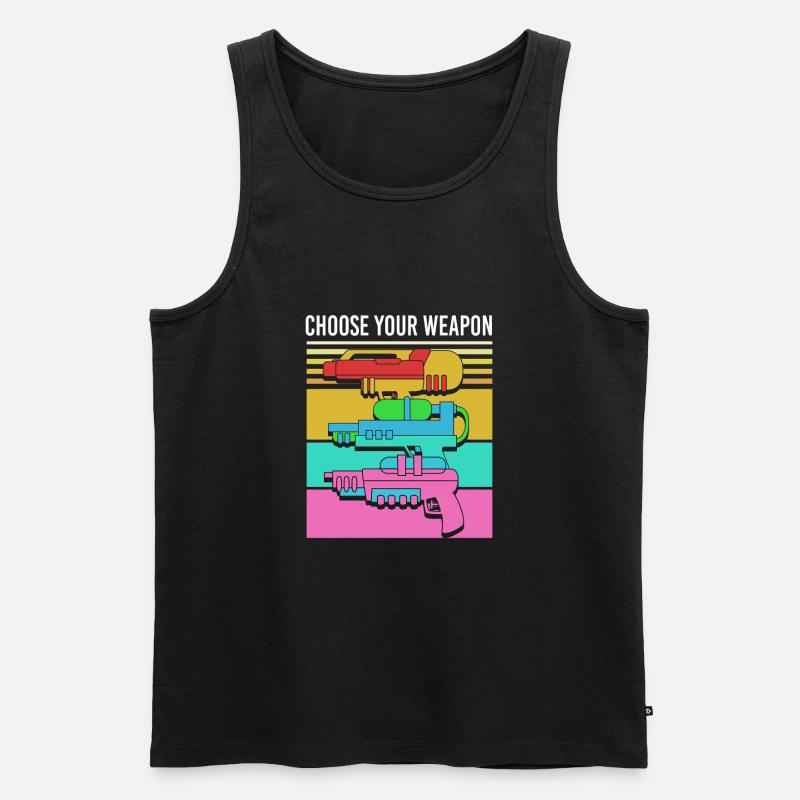 Wasserpistole - Männer Premium Bio Tank Top - Schwarz