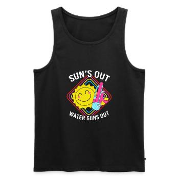 Water pistol - Men's Premium Organic Tank Top - black - Front - AI Model Male 178 light (178cm)