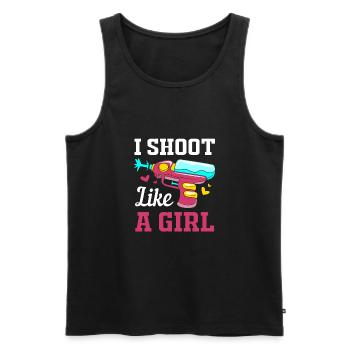 Water pistol - Men's Premium Organic Tank Top - black - Front - AI Model Male 178 light (178cm)