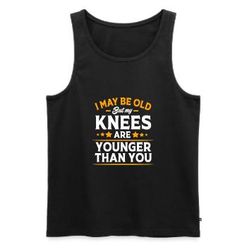 Knie Operation - Männer Premium Bio Tank Top - Schwarz - Vorne - AI Model Male 178 light (178cm)