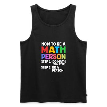 Mathematics - Men's Premium Organic Tank Top - black - Front - AI Model Male 178 light (178cm)
