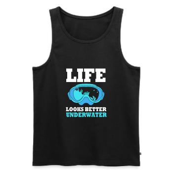 Dive - Men's Premium Organic Tank Top - black - Front - Michal (187cm)