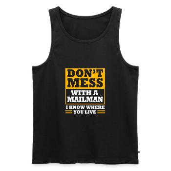 Postbote - Männer Premium Bio Tank Top - Schwarz - Vorne - Michal (187cm)