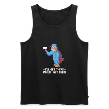 Postman - Men's Premium Organic Tank Top - black - Front - Michal (187cm)