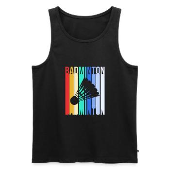 Badminton - Männer Premium Bio Tank Top - Schwarz - Vorne - AI Model Male 178 light (178cm)