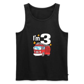 Feuerwehrauto Kindergeburtstag - Männer Premium Bio Tank Top - Schwarz - Vorne - AI Model Male 178 light (178cm)