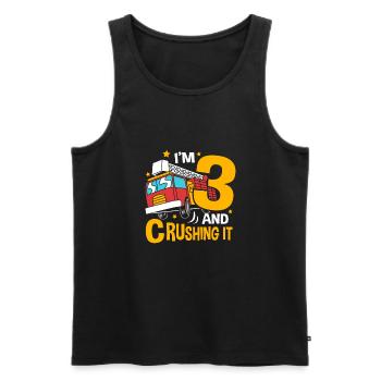 Feuerwehrauto Kindergeburtstag - Männer Premium Bio Tank Top - Schwarz - Vorne - AI Model Male 178 light (178cm)